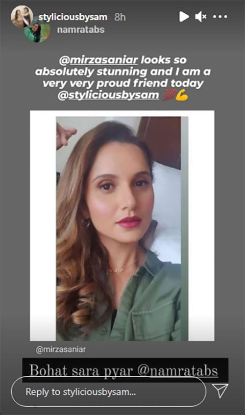 Tennis star Sania Mirza is having a good hair and makeup day