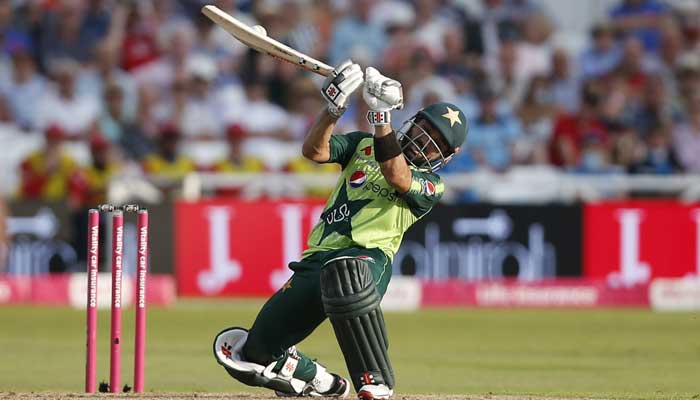 Pakistans Mohammad Rizwan in action during first T20.