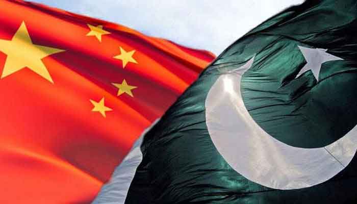 Flags of China and Pakistan.