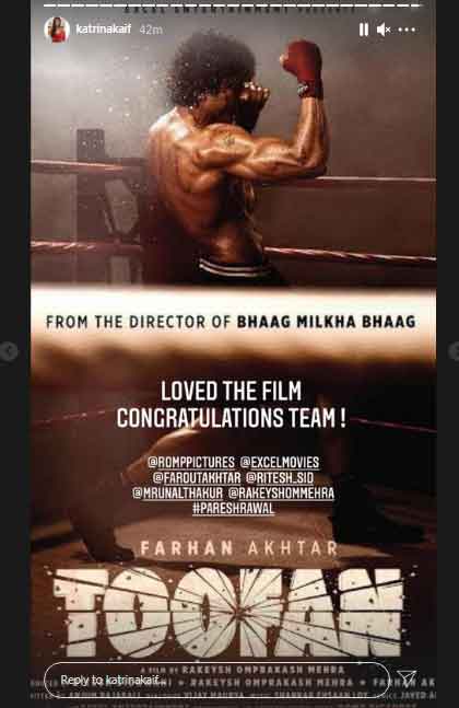 Katrina Kaif says she loved watching Farhan Akhtars Toofan