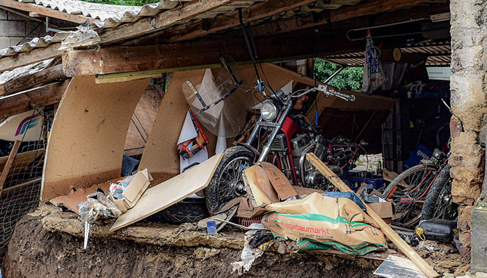 A destroyed building is pictured after flooding in Erftstadt Blessem, Germany, July 16, 2021. — Reuters/File