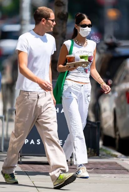 Bella Hadid channels early 2000s look during coffee run with beau Marc Kalman