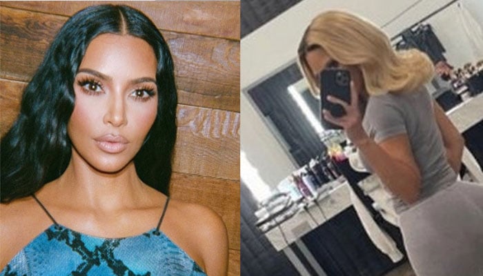 Kim Kardashian looks unrecognizable with platinum blonde hair