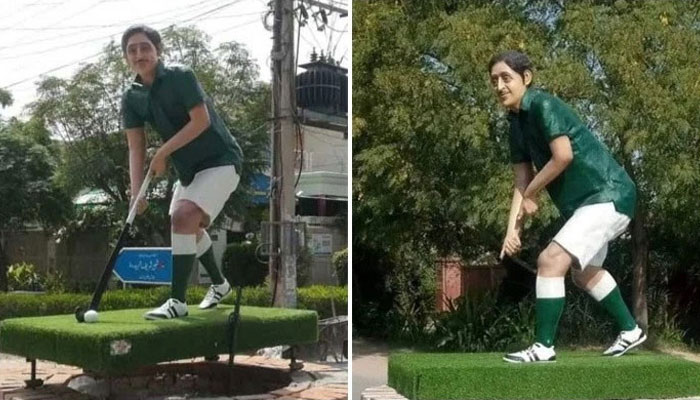 Hockey stick, ball gets stolen from Bahawalpur statue of hockey legend Samiullah Khan