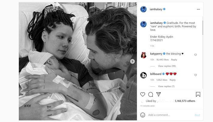Halsey welcomes first child with Alev Aydin