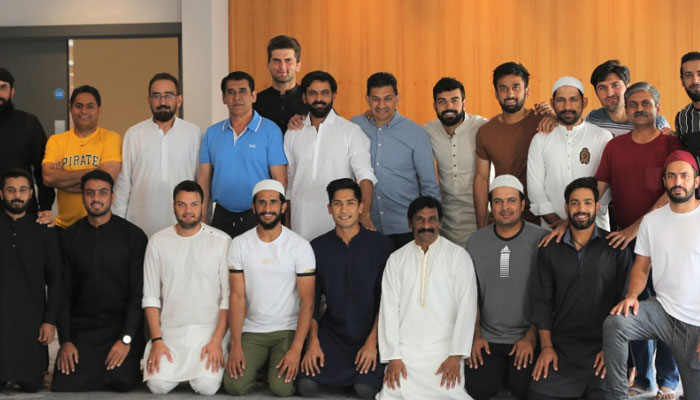 Former Pakistan captain Sarfaraz Ahmed leads Eid prayers in England