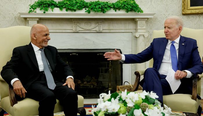 U.S. President Joe Biden meets with Afghan President Ashraf Ghani at the White House, in Washington, U.S., June 25, 2021. Photo: Reuters
