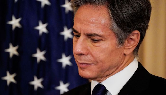 U.S. Secretary of State Antony Blinken faces reporters as he meets with Iraq’s Foreign Minister Fuad Hussein at the State Department in Washington, U.S., July 23, 2021. Photo: Reuters