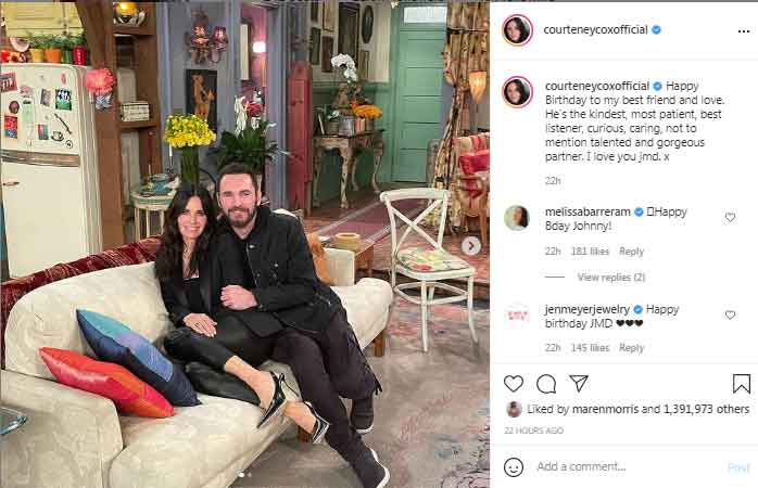 Courteney Cox wishes partner Johnny McDaid on his 45th birthday
