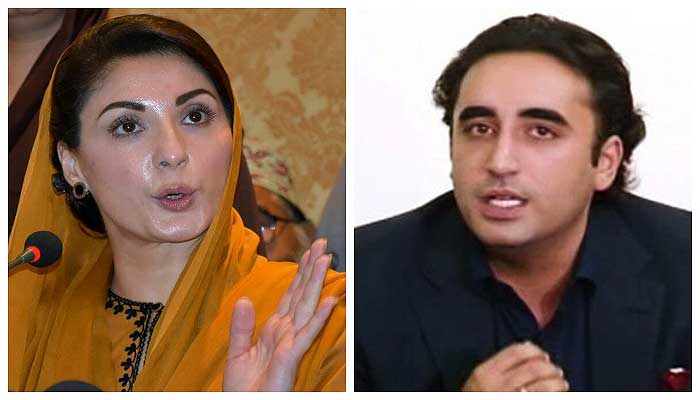 PML-N vice president Maryam Nawaz (L) and PPP Chairman Bilawal Bhutto Zardari (R).