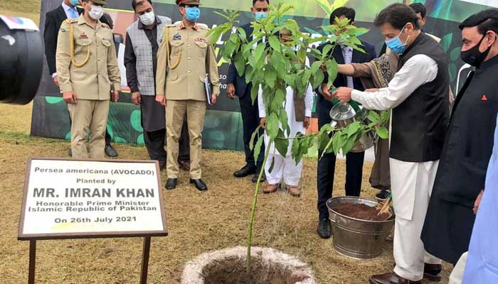 Prime Minister Imran Khan launching monsoon planation drive in Islamabad.