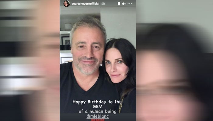 Courteney Cox shared a picture with her Friends costar, Matt LeBlanc and extended birthday greetings to him