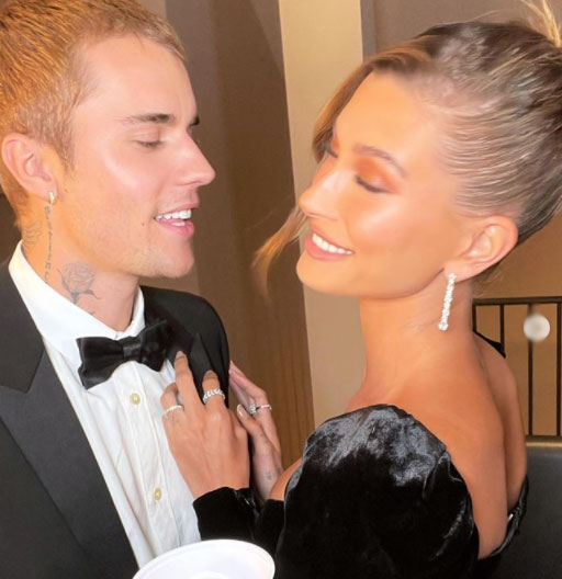 Hailey Bieber shares loved-up snaps with Justin in stunning black gown