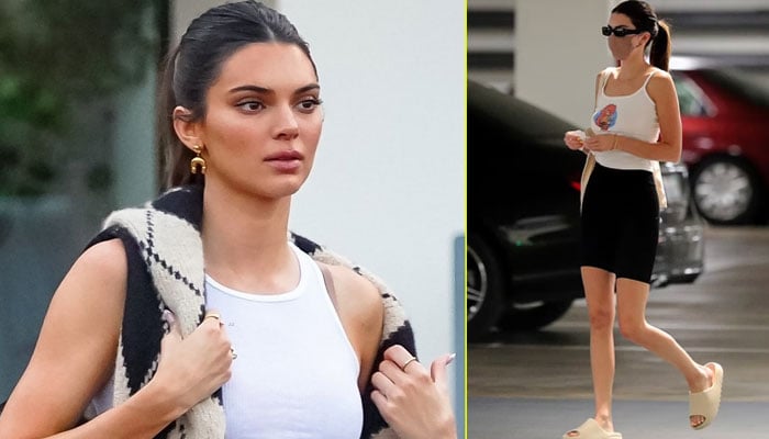 EXCLUSIVE – Kendall Jenner looks perky on a Fashion shoot in Paris