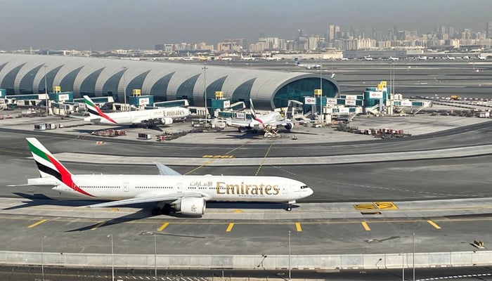 Emirates airliners are seen on the tarmac in a general view of Dubai International Airport in Dubai, United Arab Emirates January 13, 2021. —Reuters/File