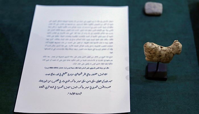 Artifacts seized by the US government and returned to Iraq are displayed at the Ministry of Foreign Affairs in Baghdad, Iraq August 3, 2021. — Reuters