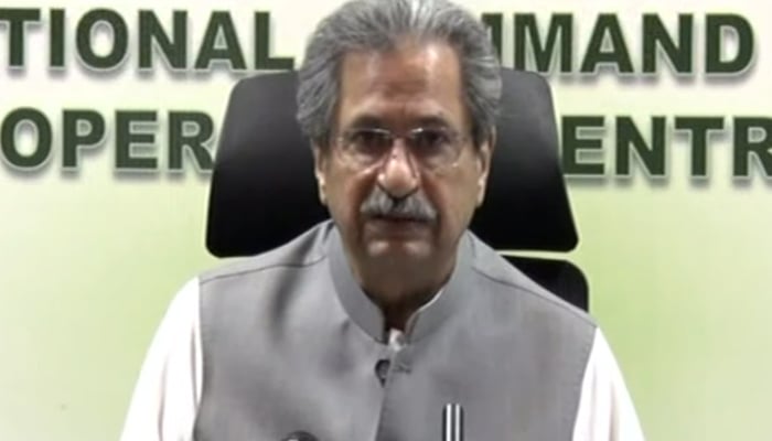 Federal Minister for Education Shafqat Mehmood addressing a press conference in Islamabad, on August 4, 2021. — YouTube