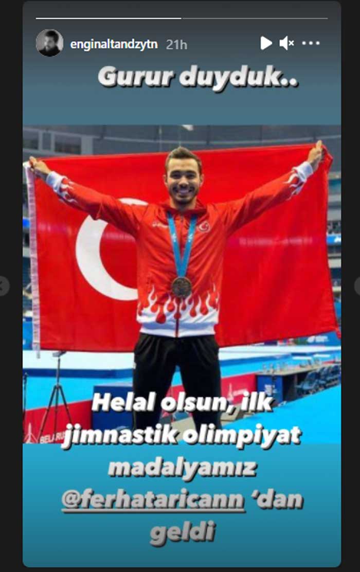 Engin Altan Duzyatan aka Ertugrul congratulates Turkish athletes for winning medals