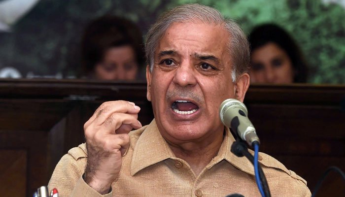 Former Punjab chief minister Shahbaz Sharif speaks. Photo: File