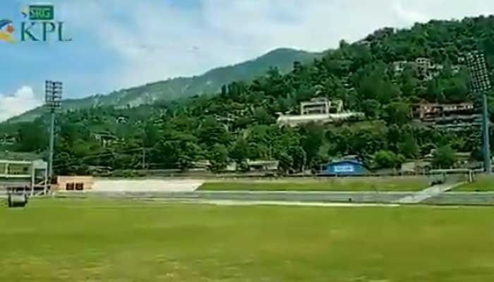 Muzaffarabad Cricket Stadium where the first match of the Kashmir Premier League will be played tomorrow. Photo: KPL