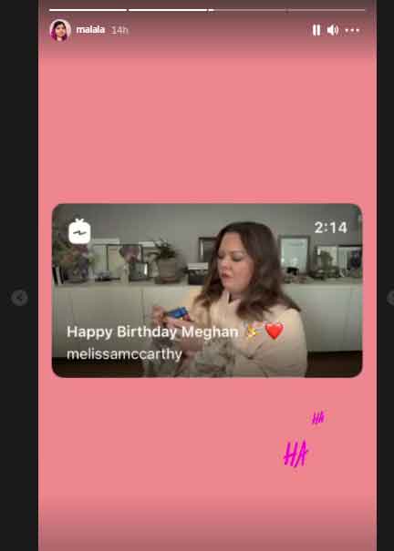 Malala reacts to Meghan Markle and Melissa McCarthys light-hearted video