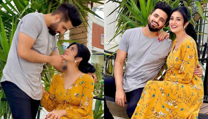 Sarah Khan blushes in pregnancy glow for Falaks new photos