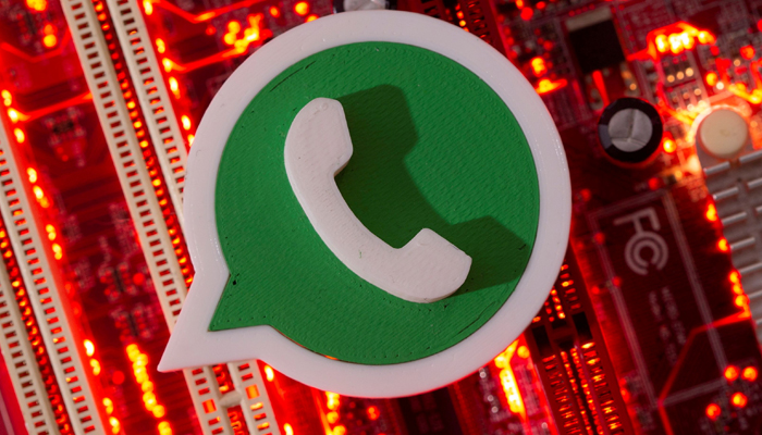 A 3D printed Whatsapp logo is placed on a computer motherboard in this illustration taken January 21, 2021. — Reuters/File