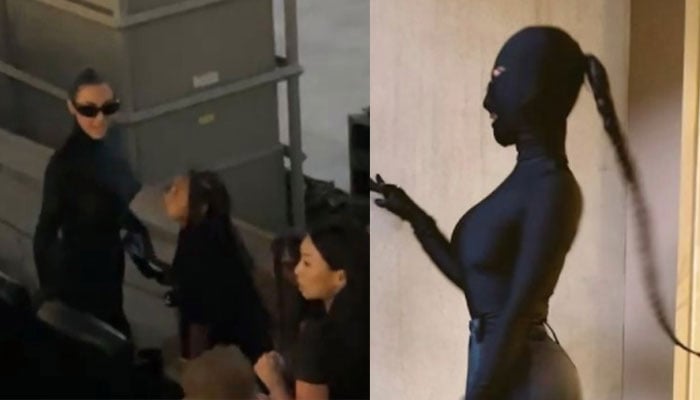 Kim Kardashian matches Balenciaga outfits with Kanye West,kids for Donda event