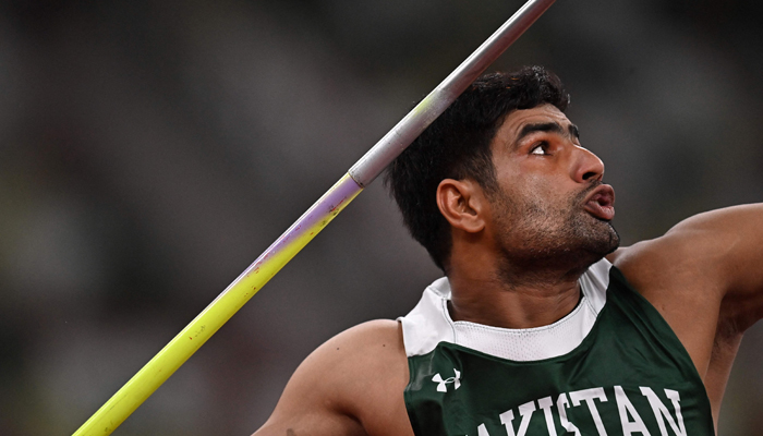 Pakistan´s Arshad Nadeem competes in the men´s javelin throw final during the Tokyo 2020 Olympic Games at the Olympic Stadium in Tokyo on August 7, 2021. — AFP