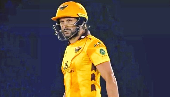 Shahid Afridi during the opening match of theKashmir Premier League againstMirpur Royals in Muzaffarabad, on August 6, 2021. — Twitter