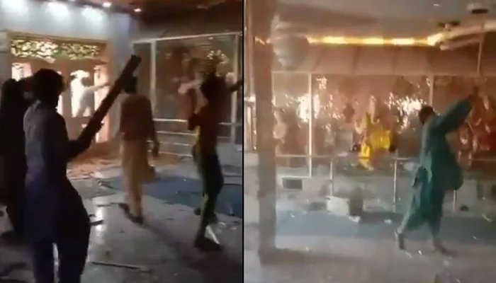 Screengrabs from a video of the attack that went viral on social media.