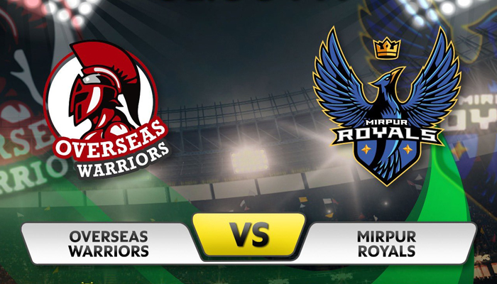 The logo of the Overseas Warriors and Mirpur Royals. — Twitter/kpl_20