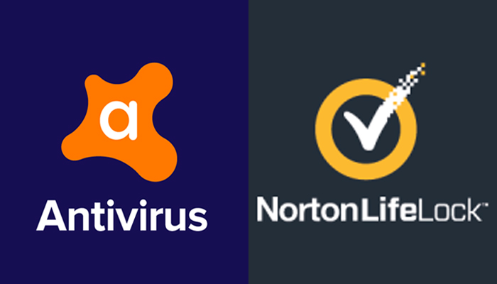 The logos of Avast (left) NortonLifeLock (right). —  Linkedin/Twitter/File