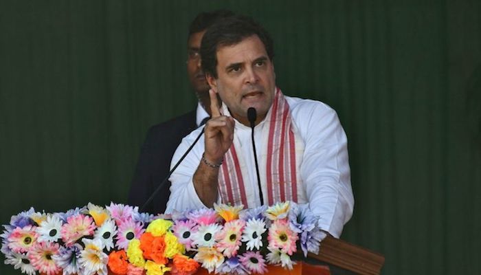 Rahul Gandhi, leader of Indias main opposition Congress party, speaks as he attends a protest rally against a new citizenship law, in Guwahati, India, December 28, 2019. Photo: Reuters