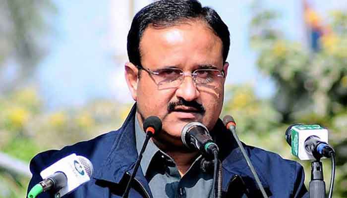 Punjab Chief Minister Sardar Usman Buzdar speaking to the media. Photo: File