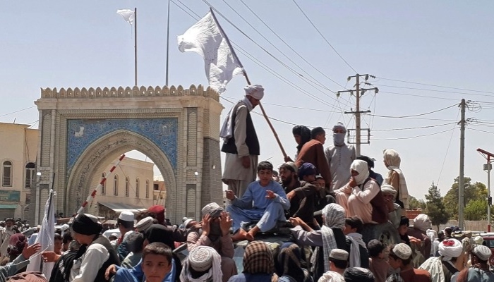 Taliban fighters as they arrive to take hold of a city. Photo: AFP