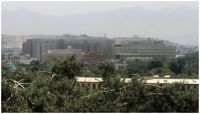 A general view of the US embassy in Kabul, Afghanistan, August 15, 2021. REUTERS/Stringer