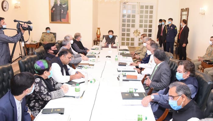 Prime Minister Imran Khan chairs a meeting of the National Security Committee in Islamabad, on August 16, 2021. — PID