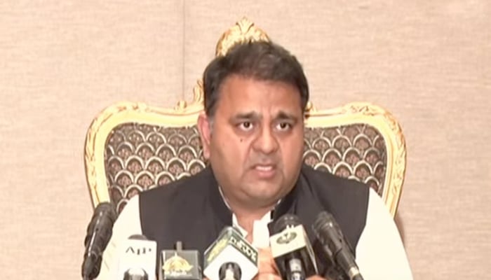 Federal Minister for Information Fawad Chaudhry addressing a post-cabinet press briefing in Islamabad, on August 17, 2021. — YouTube/HumNewsLive