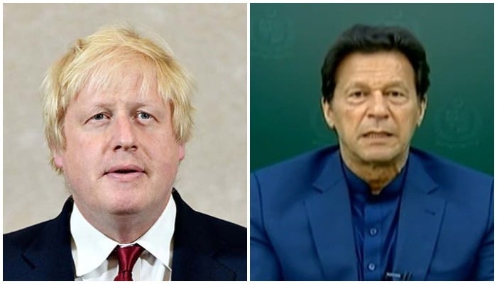 Prime Minister Boris Johnson (left) and Prime Minister Imran Khan (right). — AFP/YouTube/File