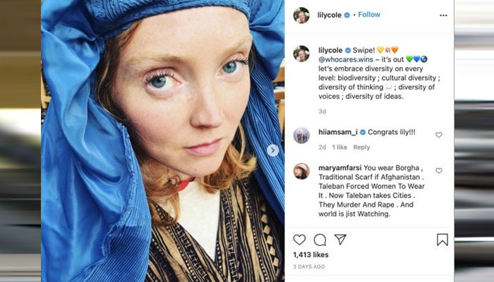 British model Lily Cole faces criticism after posing in Afghani burqa to promote her new book