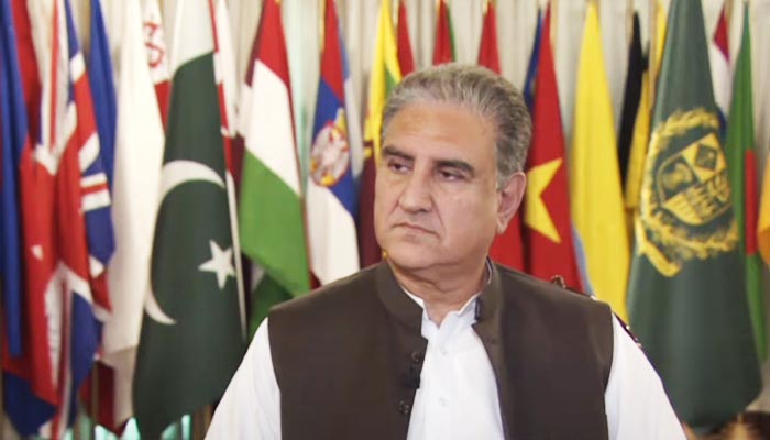 Foreign Minister Shah Mahmood Qureshi speaks during an interview with Al Jazeera, on August 21, 2021. — YouTube