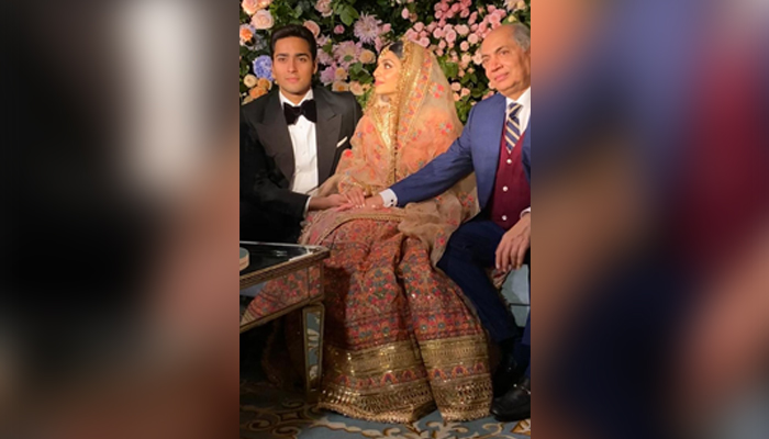 Junaid Safdar (L), and Aisha Saif (C). — Family sources