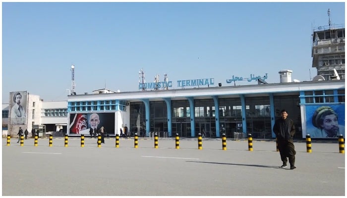 Picture showing the entrance to the Kabul Airports domestic terminal before the Taliban Takeover. Photo: Reuters.
