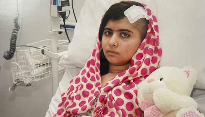 Malala Yousufzai follwing a surgery, in 2012. — Photo courtesy Twitter/Malala