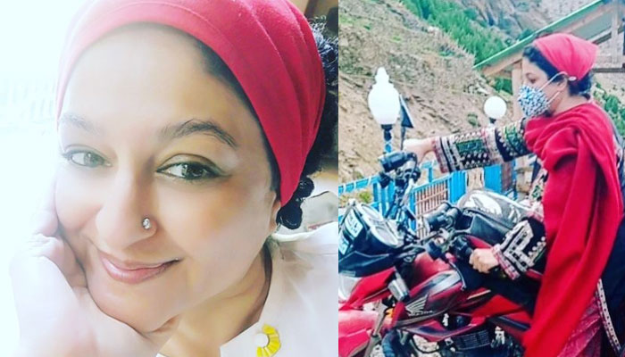 Nadia Jamil is enroute Hunza on a motorbike! See Photo
