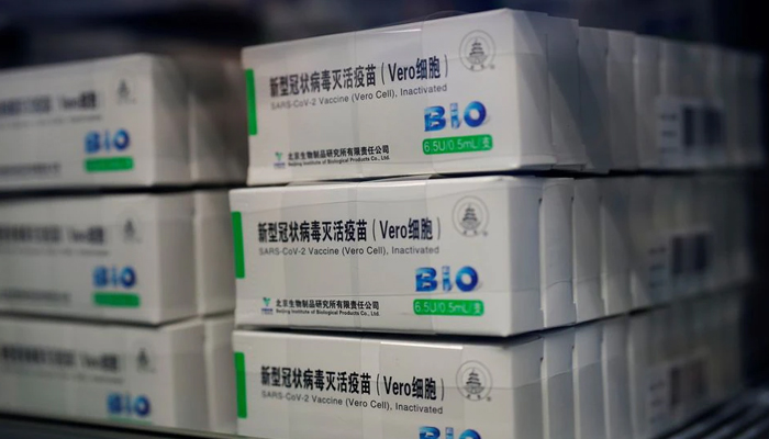 Sinopharms China National Biotec Group vaccine boxes for the coronavirus disease (COVID-19) are pictured at a vaccination site in Shanghai, China January 19, 2021. — Reuters/File