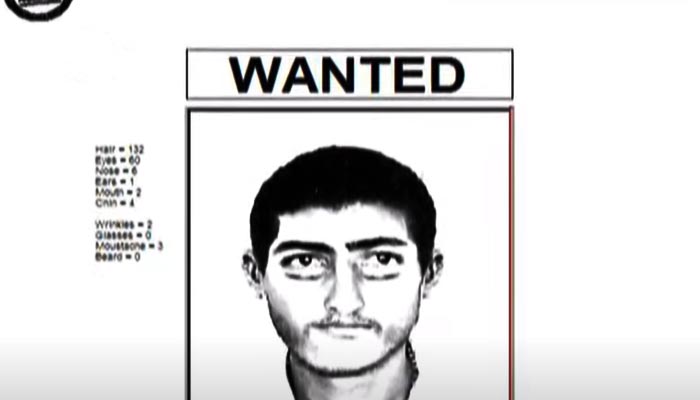 The sketch of the man who had harassed a woman in Lahore. — Geo News screengrab