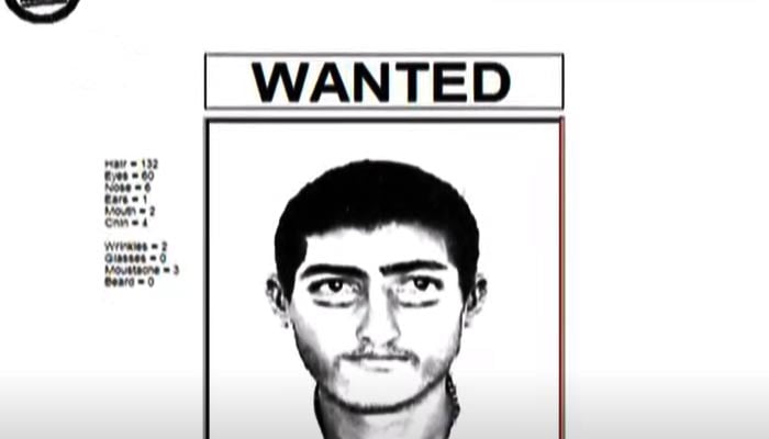 The sketch of the man who had harassed a woman in Lahore. — Geo News screengrab