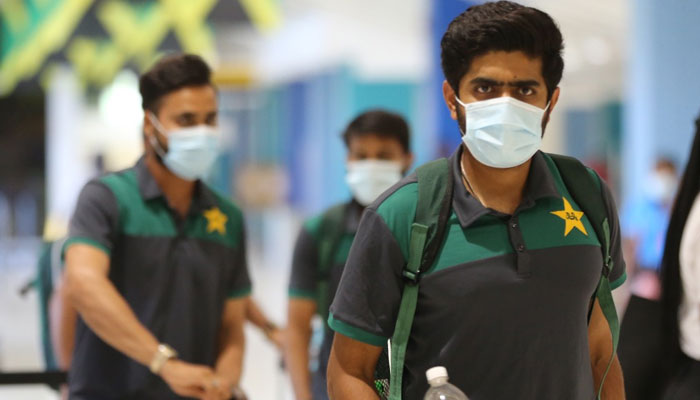 Pakistan skipper Babar Azam prepares to board a flight. Photo: File